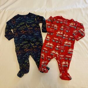 Wonder Nation Navy Dinosaur and Red Fire Truck Footies